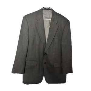 Ralph Lauren Men's 43R Wool Houndstooth Sport Coat Navy Jacket Academia Office